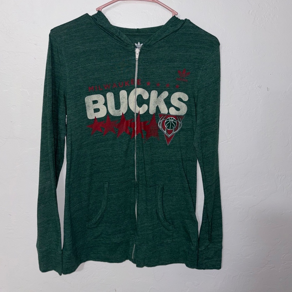 Women’s Adidas Milwaukee Bucks Medium Zip-Up